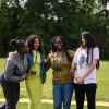 Sixth Form students on the field outside of the Sixth Form Centre