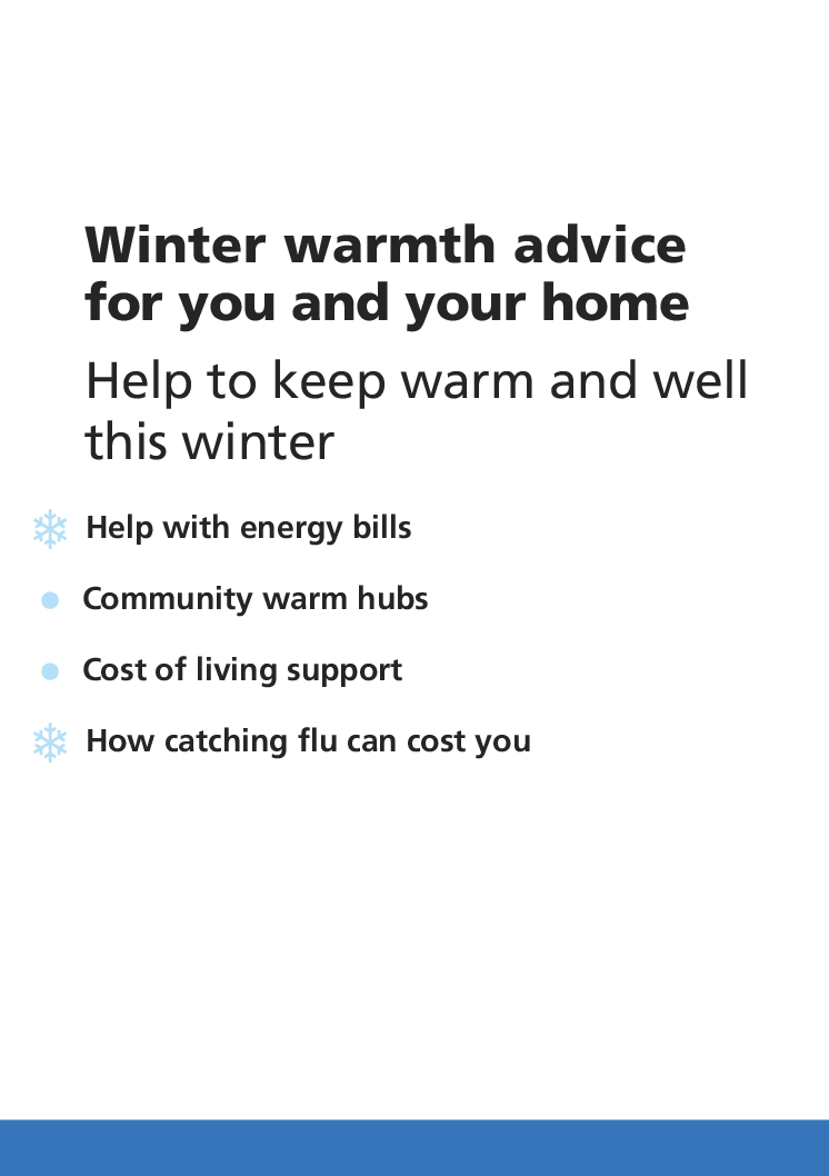 NHS Winter Warmth and Advice for You and Your Home WRHS