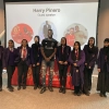 Whalley Range students with Harry Pinero at Old Trafford, as part of a Black History Month event with MU Foundation in November 2023