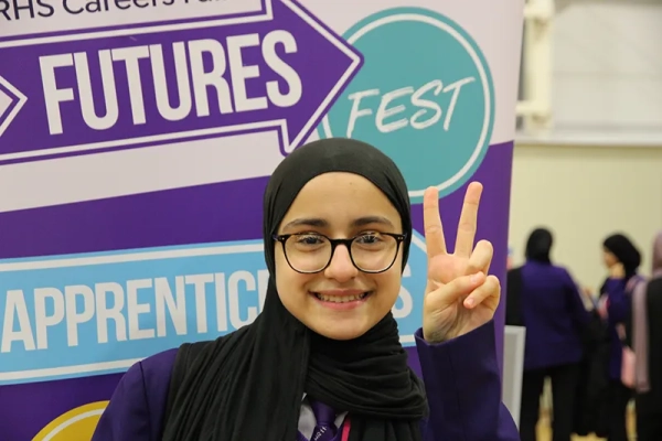 A student during the annual Whalley Range Futures Fest in September 2023