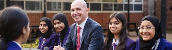 Students with the Headteacher