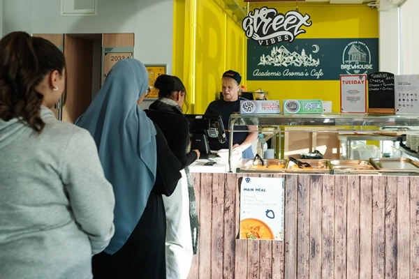 Sixth Form students using the cafe