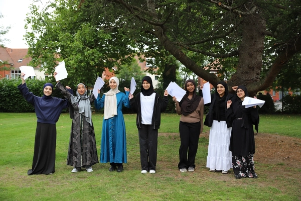 Students celebrate their results on GCSE Results Day 2025